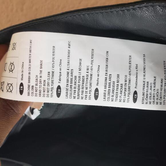 Joseph Ribkoff Women's 6 Black Faux Leather Tapered Leg Pants (1772) - Picture 6 of 6